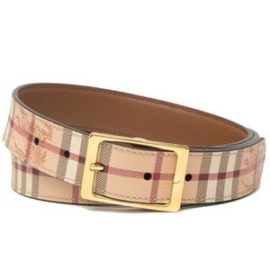 Burberry Plaid Leather Reversible Belt